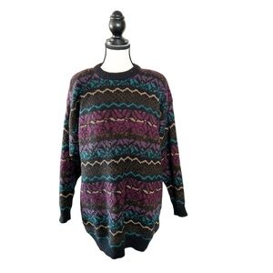 Vintage 90’s Patterned Mohair-blend Sweater Fall/Winter Size Large